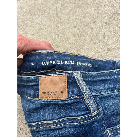 American Eagle Pants Women Sz 2 Regular Super Hi-Rise Medium Wash Jegging Jeans - Picture 5 of 9